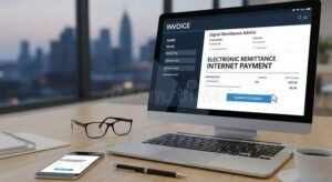 computer con modulo fattura elettronica digitale