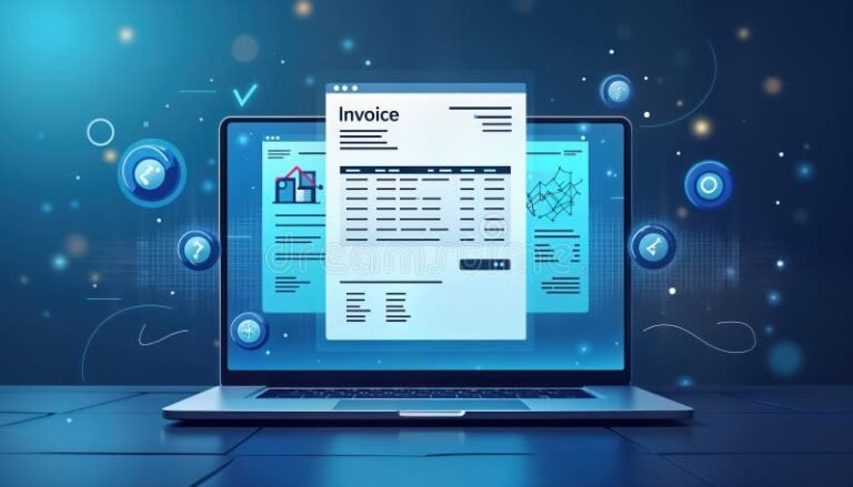 computer con schermo che mostra una fattura elettronica