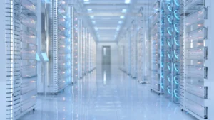 Cos'è un Data Center e Come Funziona per l'Archiviazione Dati 7 interno di un moderno data center con server