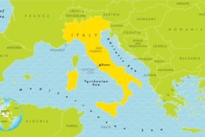 mappa dellitalia con icone di attivita economiche