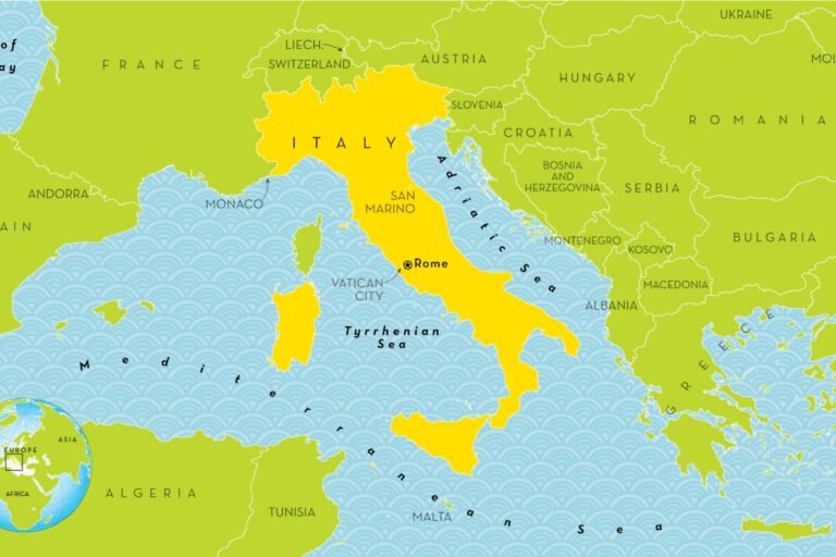 mappa dellitalia con icone di attivita economiche