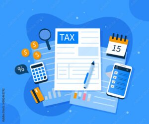 ufficio tasse con documenti e calendario